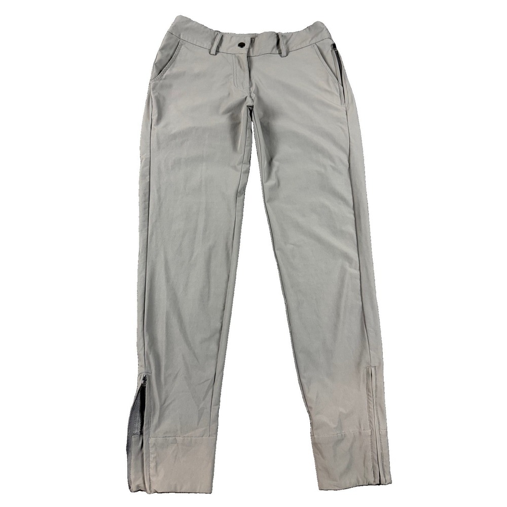 Abendroth Women's 2 Professional Golf Peggy Pants Gray 5 Pocket Slash Zip Pocket